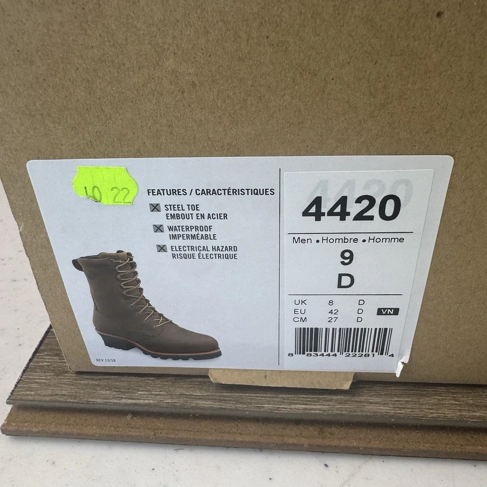 Red Wing Shoes 4420 LoggerMax Leather Work Boots Steel Toe Brown Sz 9D